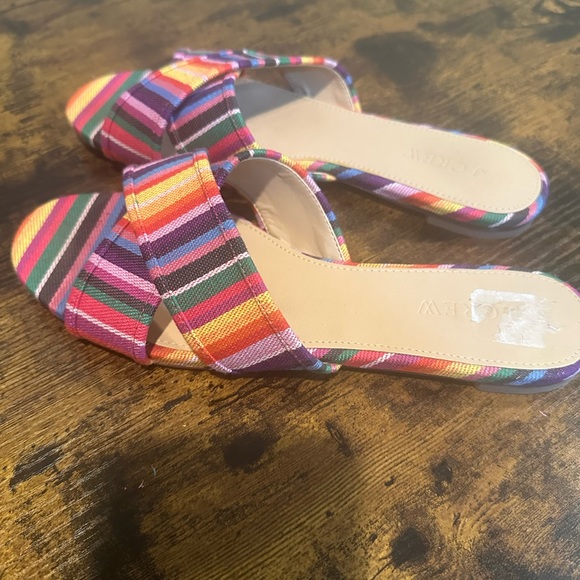 J. Crew Cora Multicolored Criss Cross Slide Sandal - Picture 7 of 10